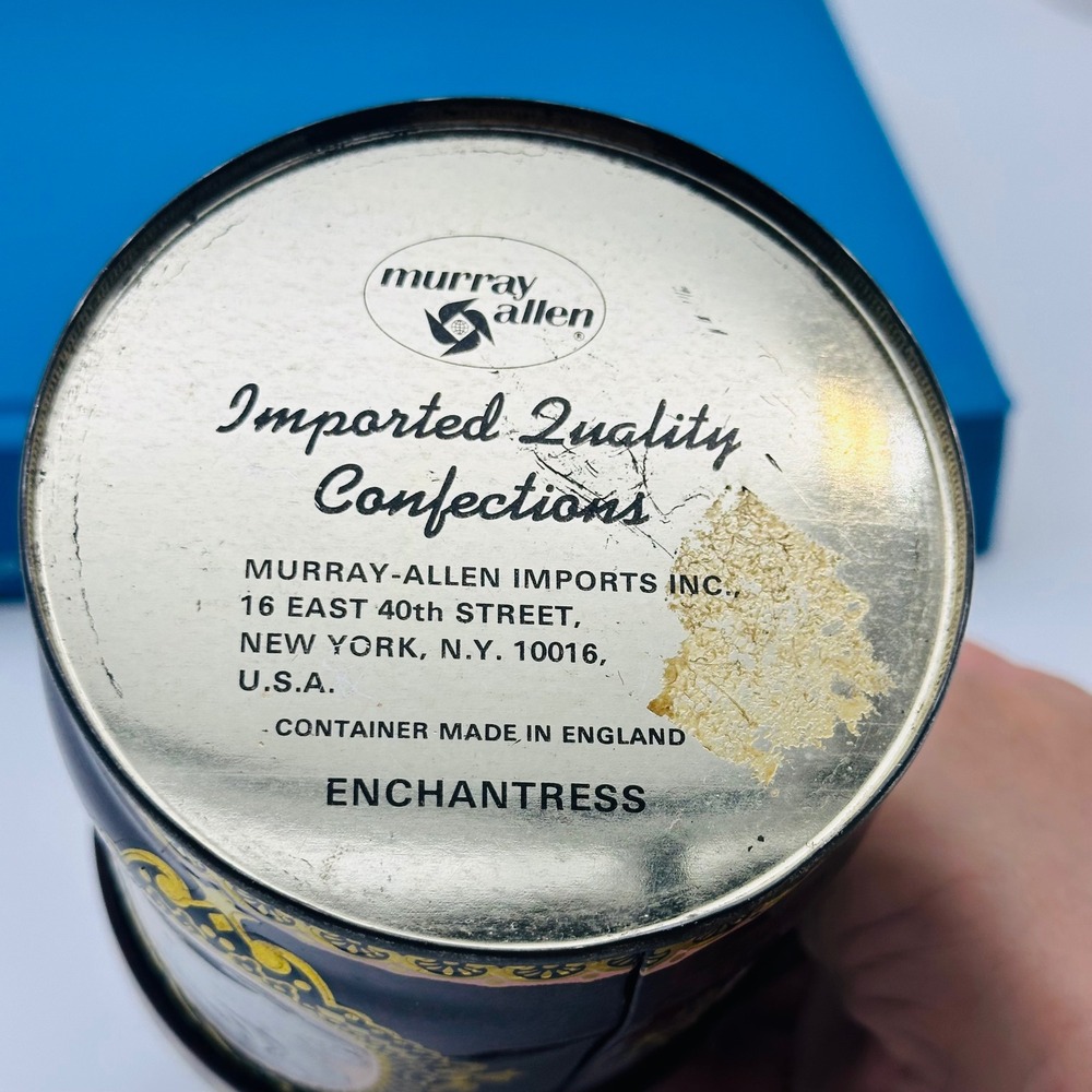 Vintage Murray-Allen Enchantress Cameo Confection Tin Made in England Burgundy - Picture 4 of 10
